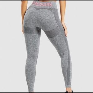 Gymshark Flex High Waisted Leggings - Charcoal Marl/Pink - size XS